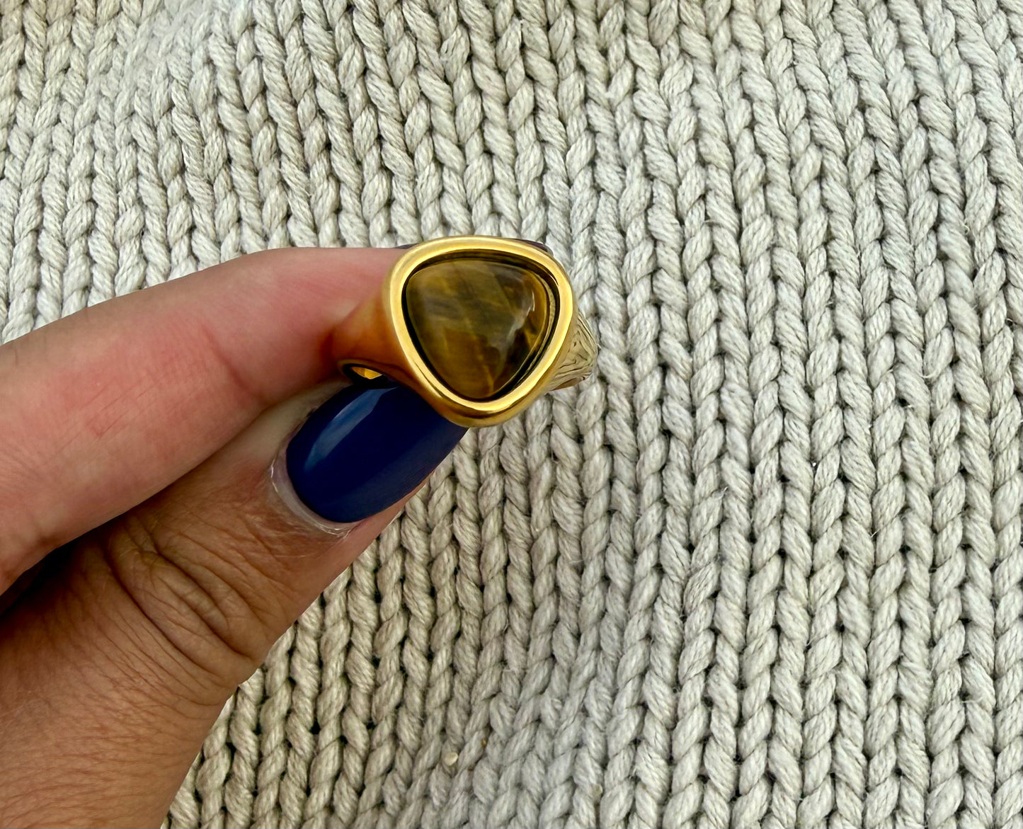 Tigers Eye Statement Ring