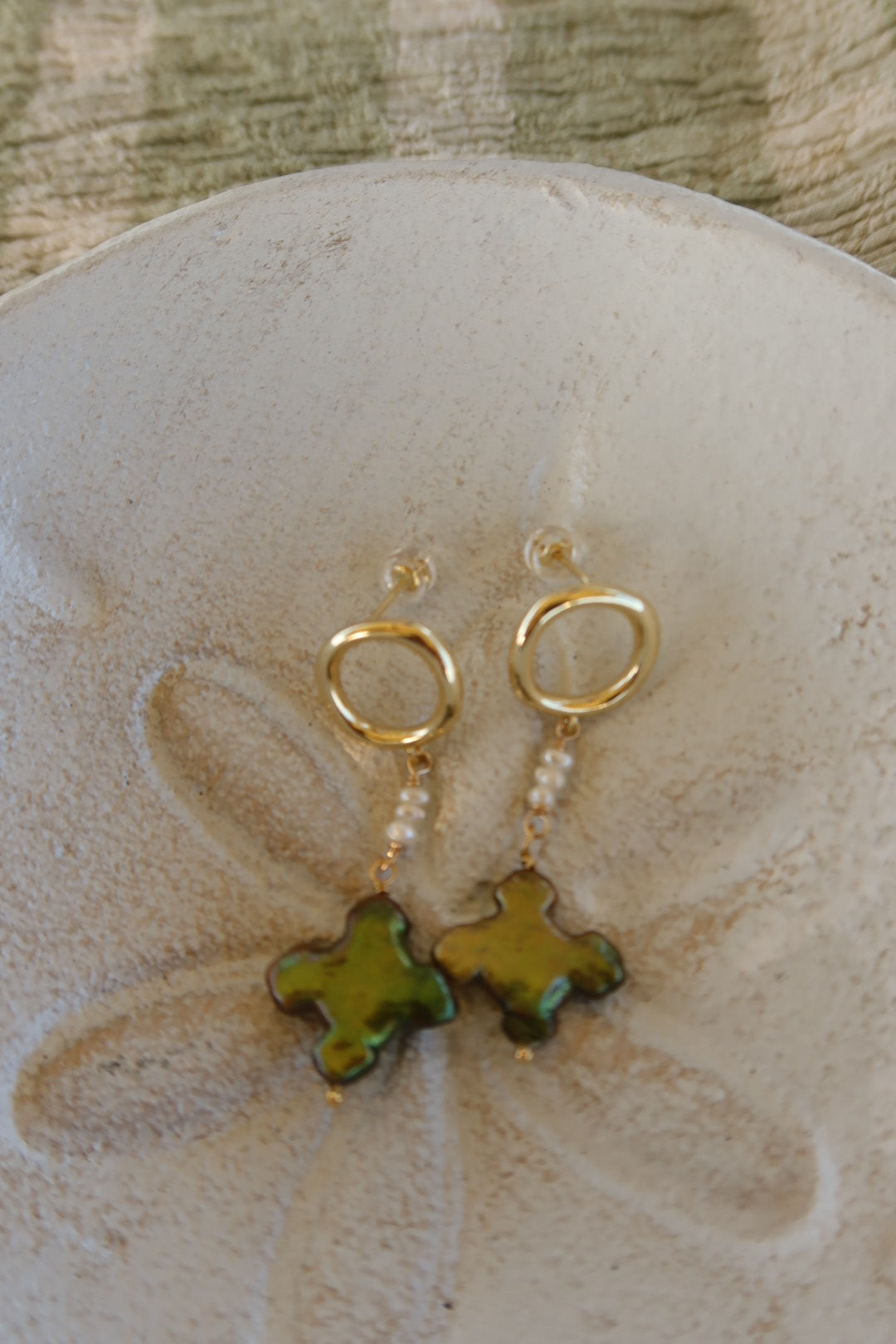 Emerald Pearl Dangles
