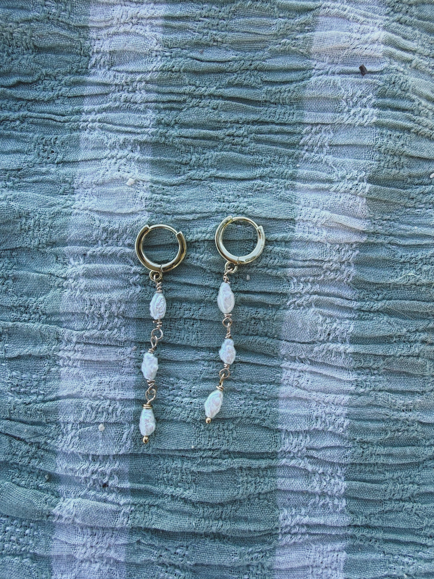 White Pearl Hoops