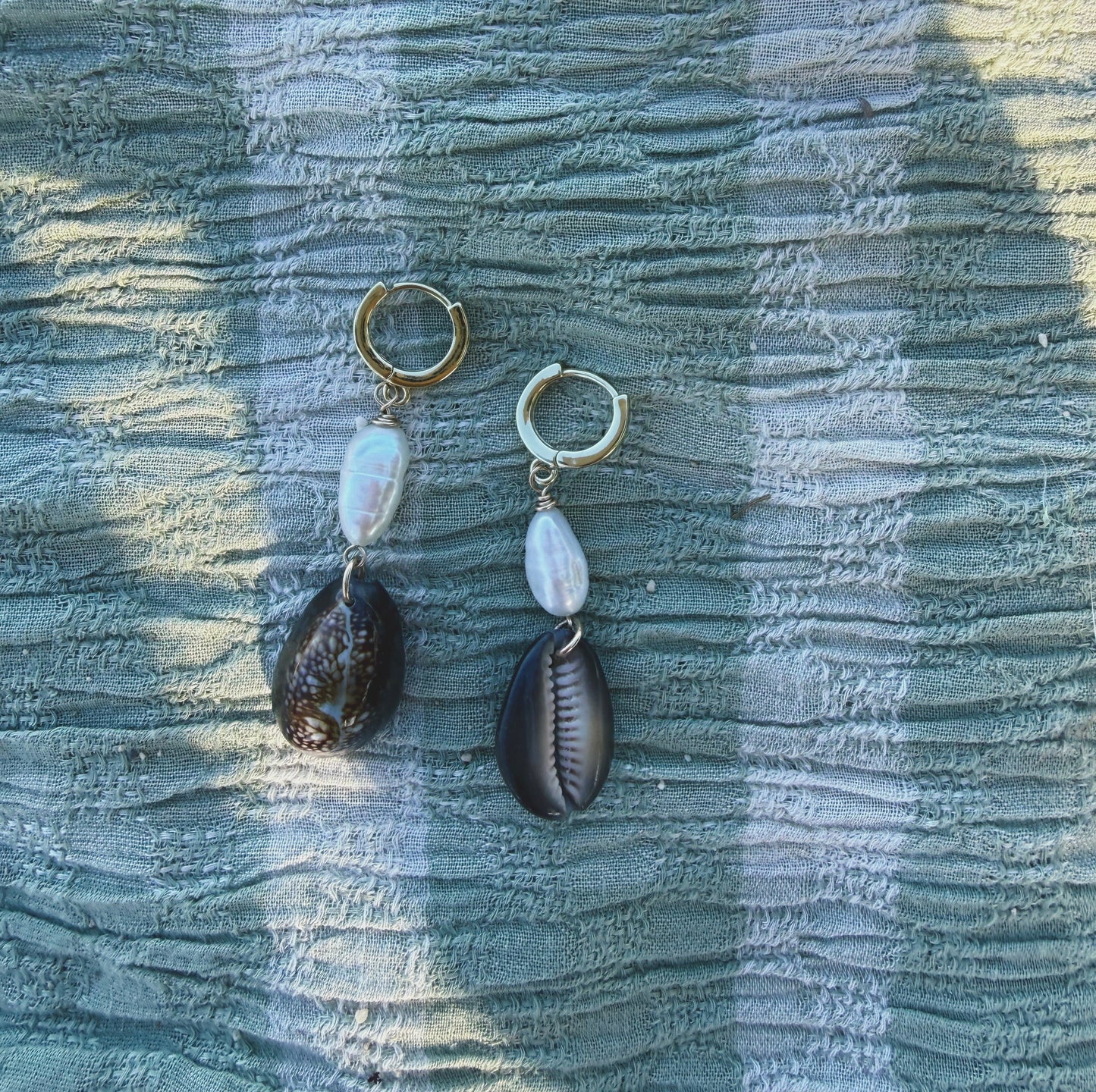 Hawaiian Cowrie Hoops