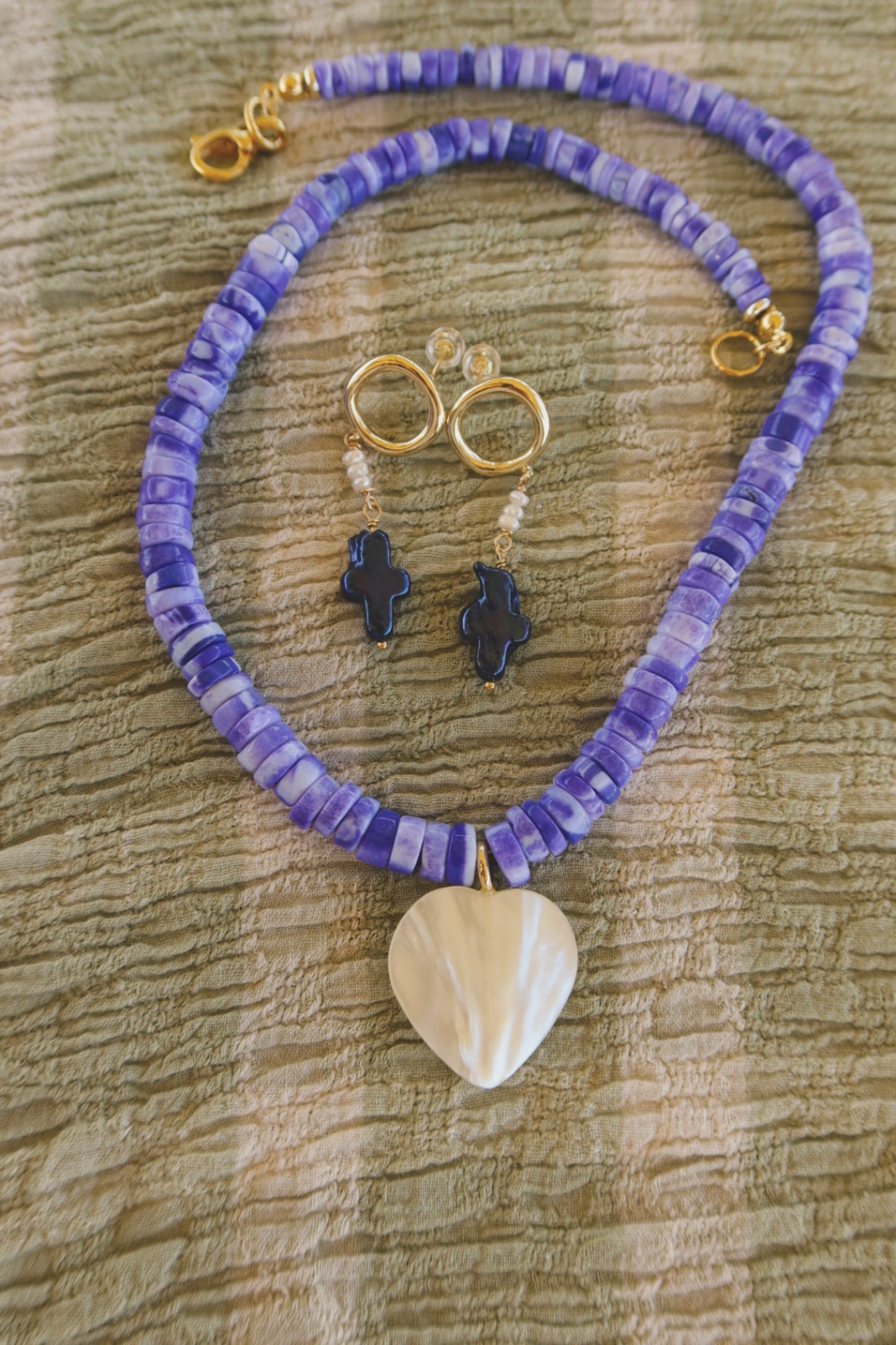Heishi Heart Pendant