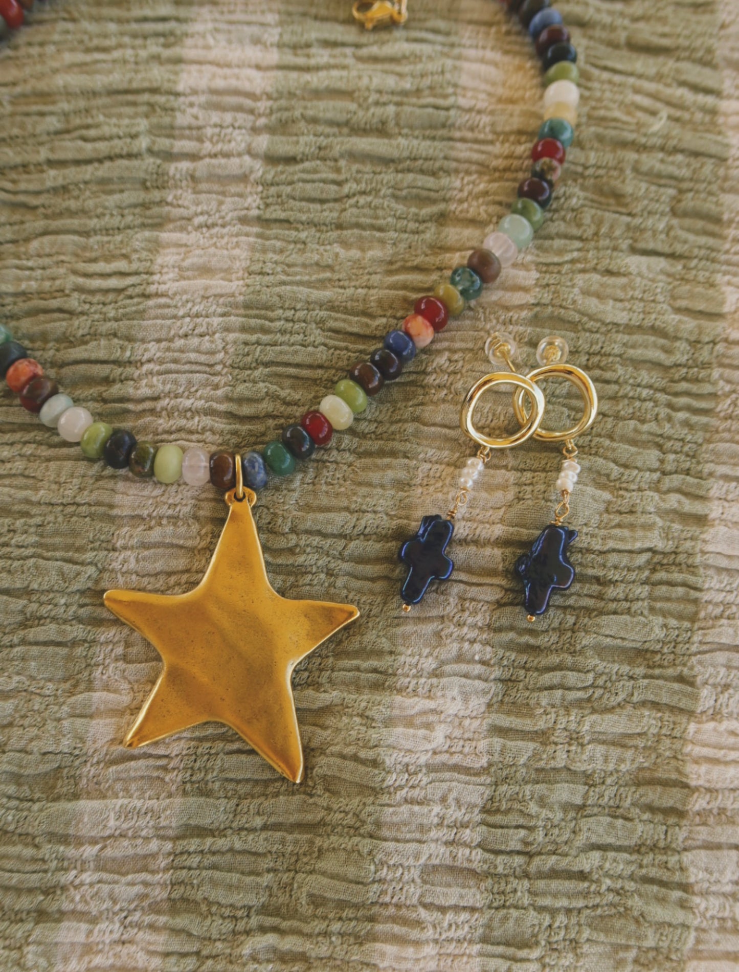 Deep Blue Cross Dangles