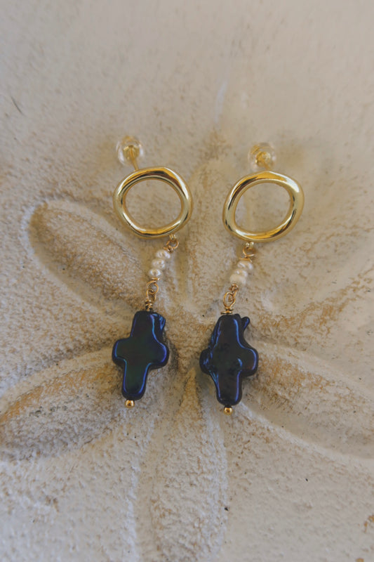 Deep Blue Cross Dangles