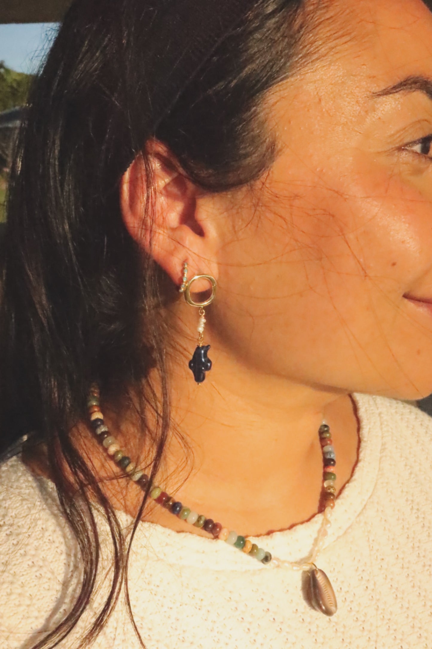 Deep Blue Cross Dangles