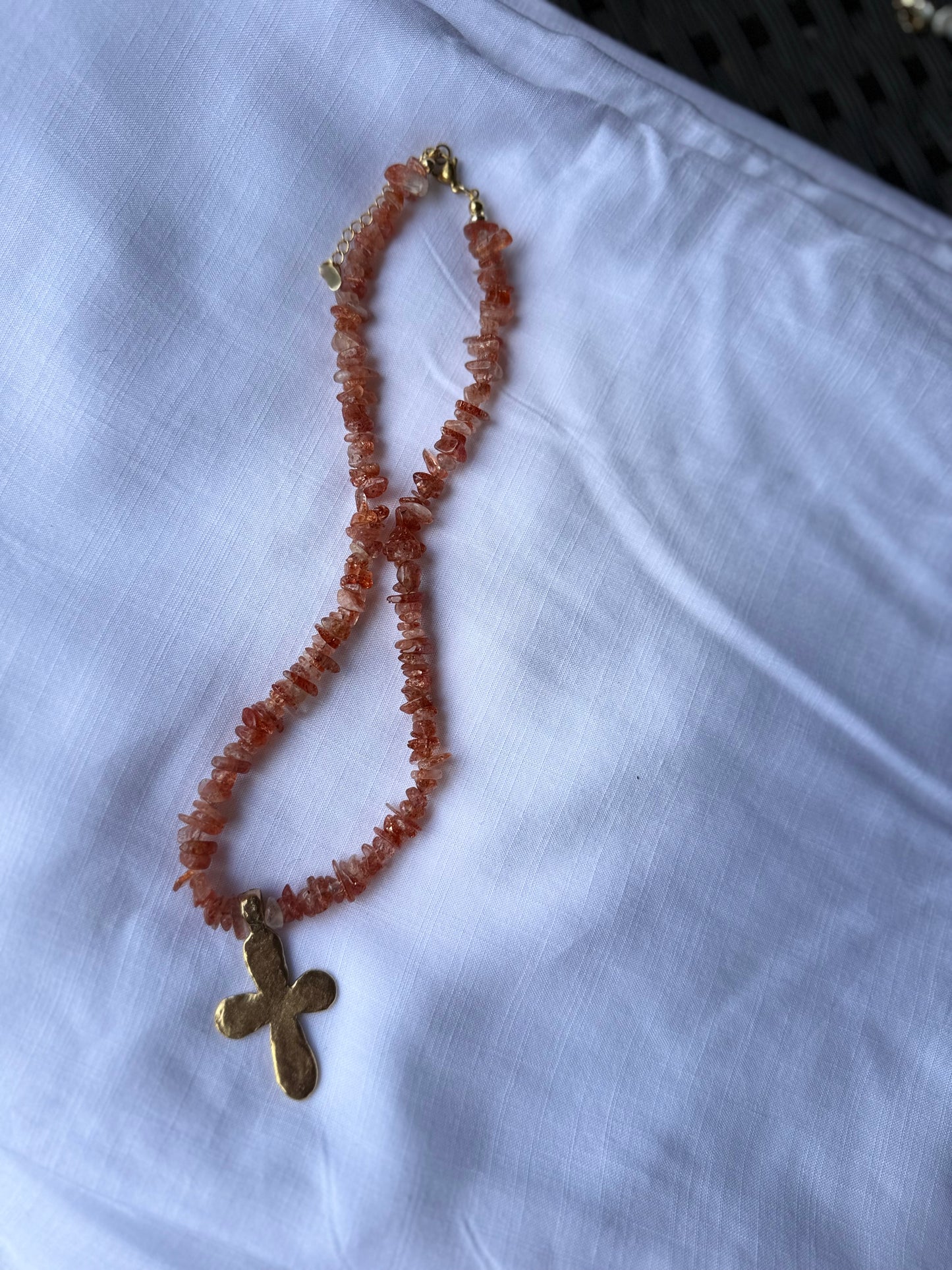 The Peach Sunstone Cross