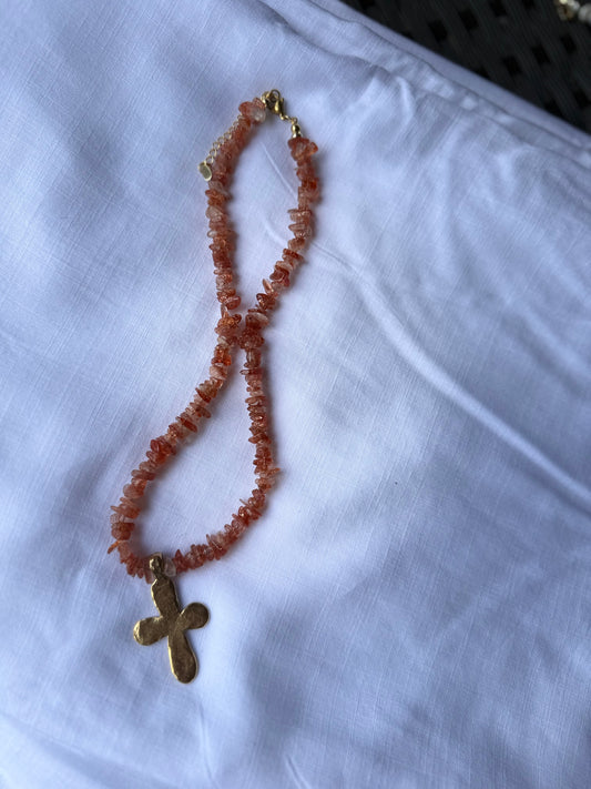 The Peach Sunstone Cross