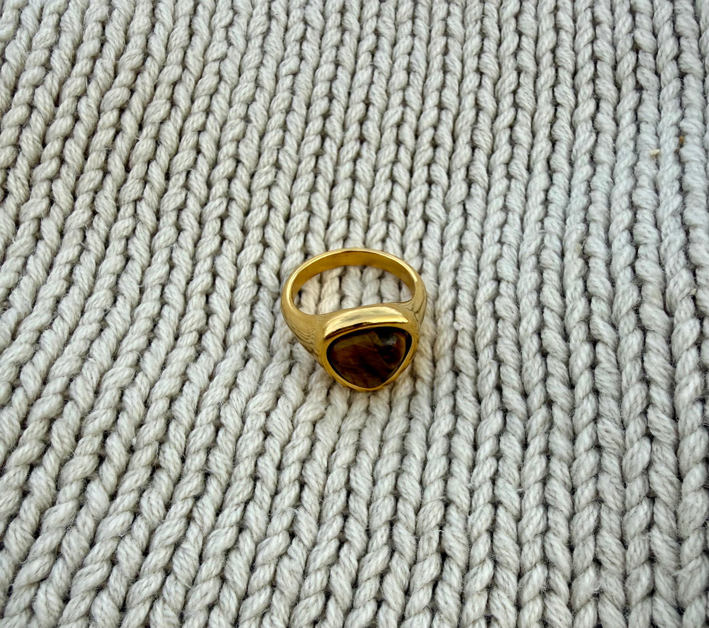 Tigers Eye Statement Ring