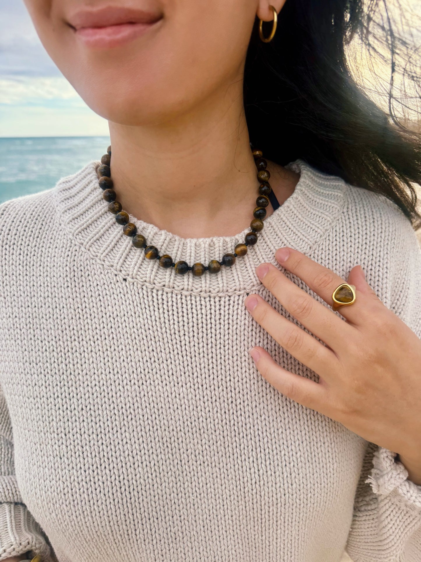 Tigers Eye Statement Ring