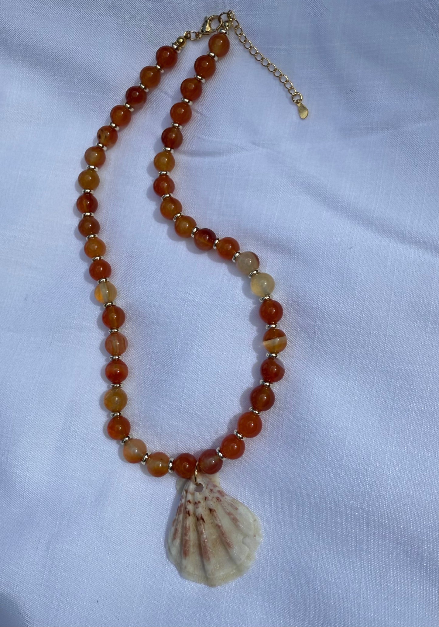 Carnelian Seashell Necklace