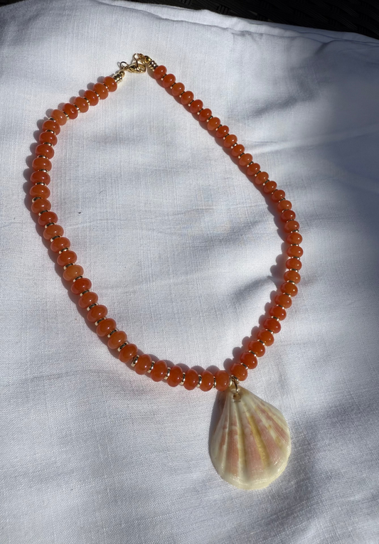 Solid Orange Shell Pendant