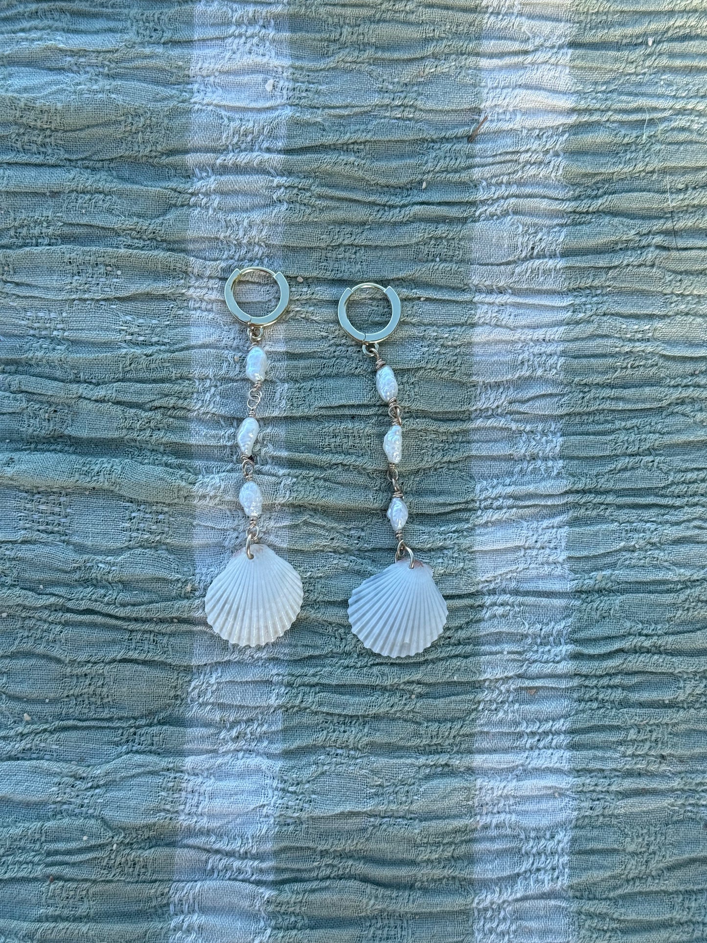White Seashell Dangles